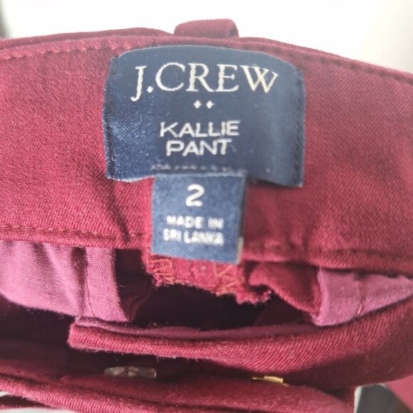 J Crew Kallie Pant burgundy size 2 - Picture 3 of 4